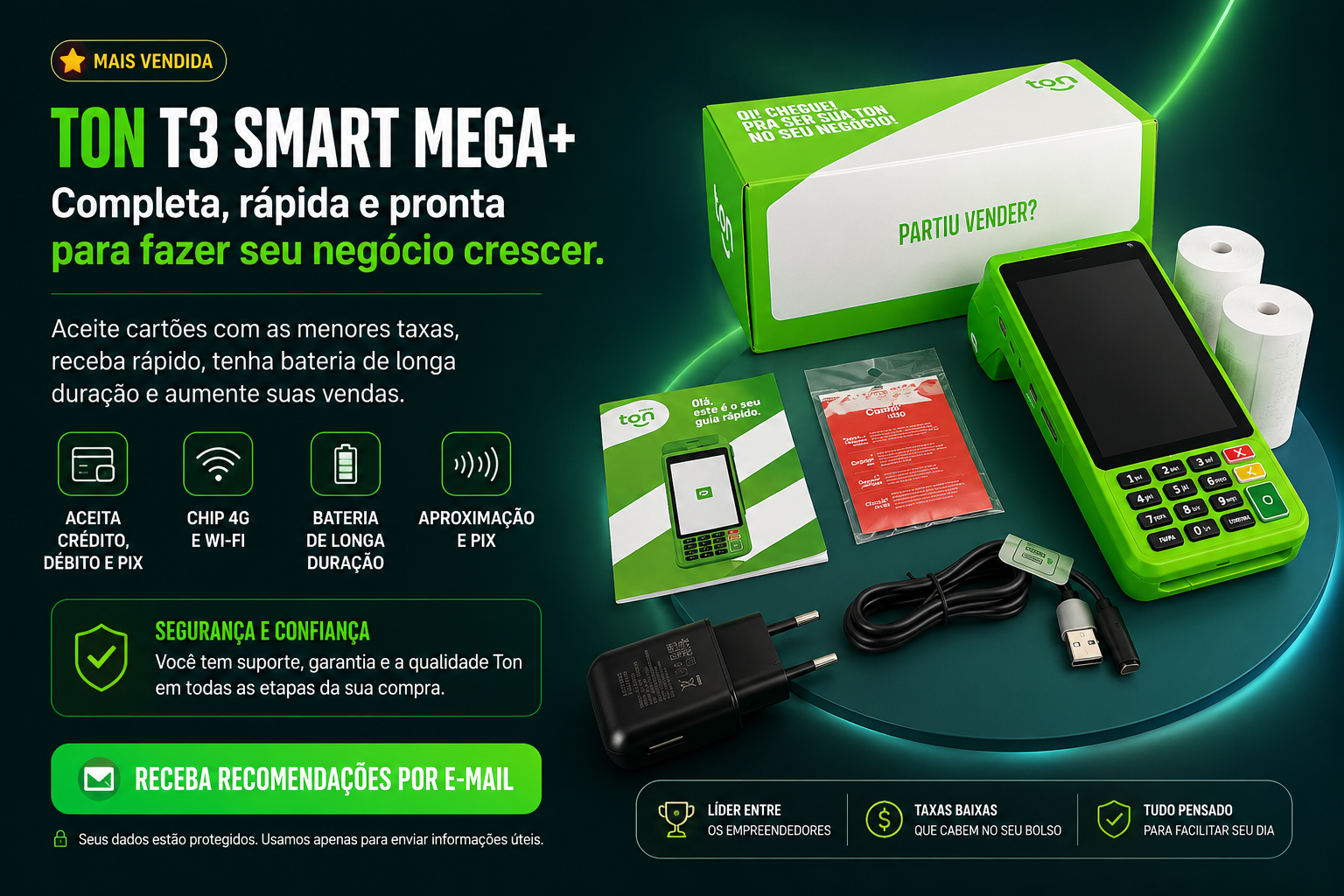 Maquininha Ton T3 Smart Mega+